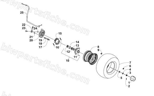 FRONT WHEEL AND BRAKE ASSEMBLIES diagram