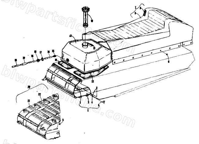 FUEL TANK, SEAT AND TRACK diagram