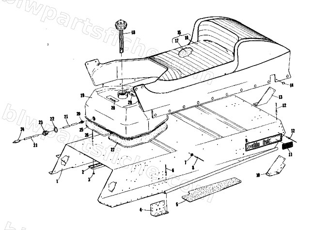 FUEL TANK, SEAT AND TUNNEL diagram