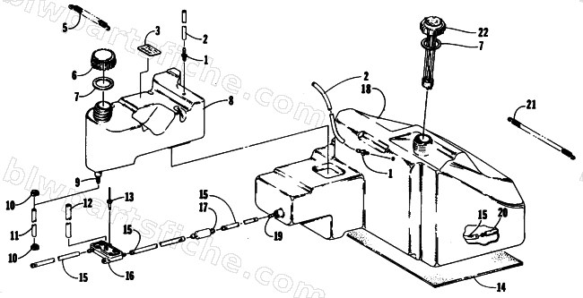 GAS AND OIL TANK ASSEMBLY diagram