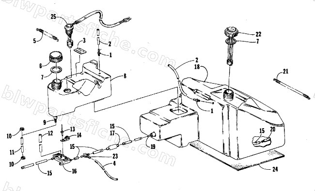 GAS AND OIL TANK ASSEMBLY diagram