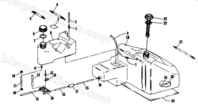 GAS AND OIL TANK ASSEMBLY diagram