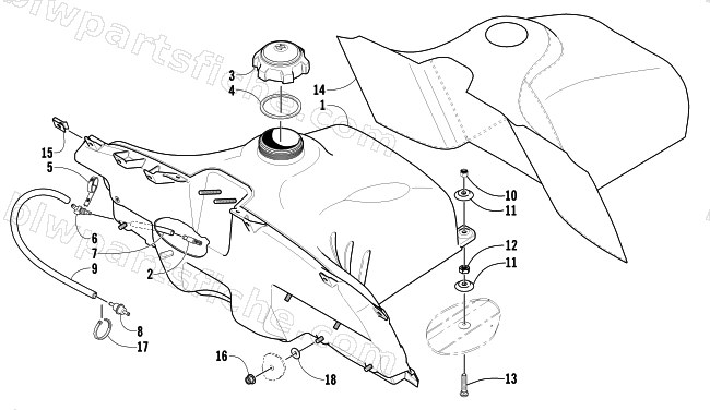 GAS TANK AND COVER diagram