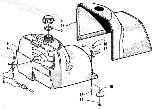 GAS TANK AND COVER diagram