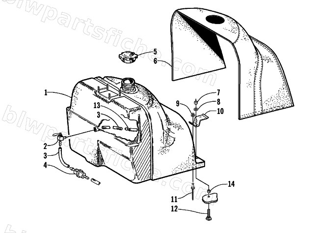 GAS TANK AND COVER diagram