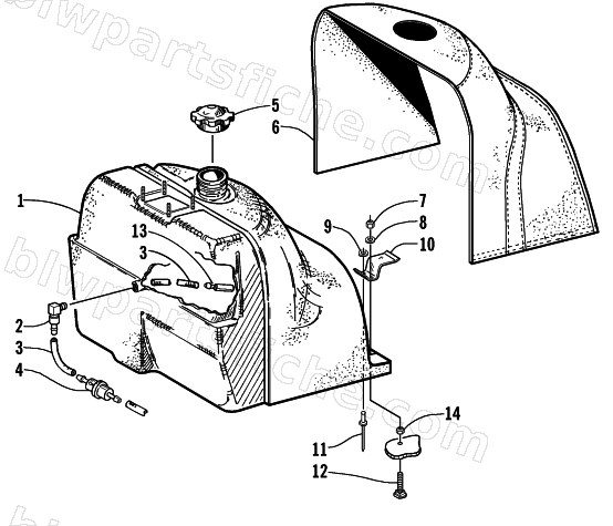 GAS TANK AND COVER diagram