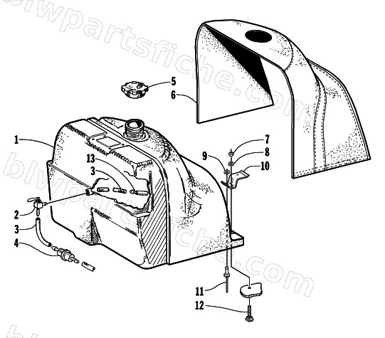 GAS TANK AND COVER diagram