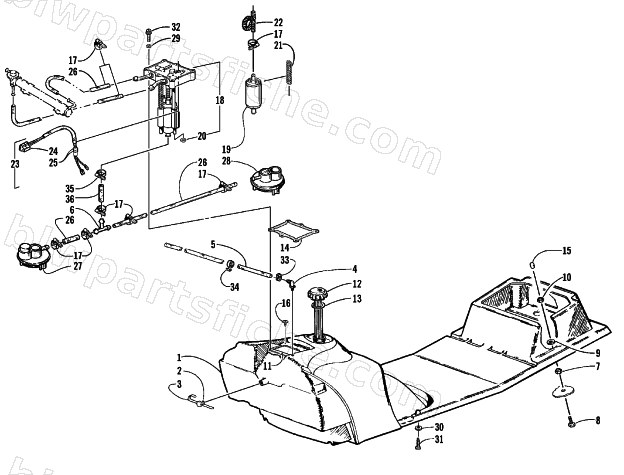 GAS TANK AND FUEL PUMP ASSEMBLIES diagram