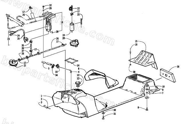 GAS TANK AND FUEL PUMP ASSEMBLIES diagram