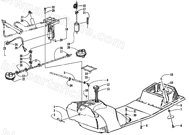 GAS TANK AND FUEL PUMP ASSEMBLIES diagram