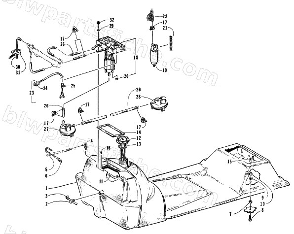 GAS TANK AND FUEL PUMP ASSEMBLIES diagram