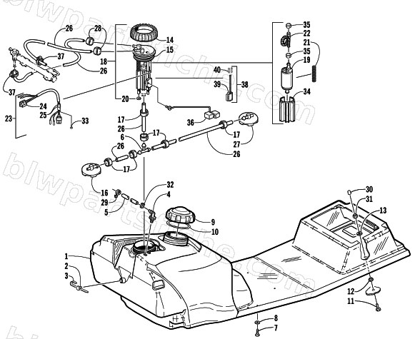 GAS TANK AND FUEL PUMP ASSEMBLIES diagram