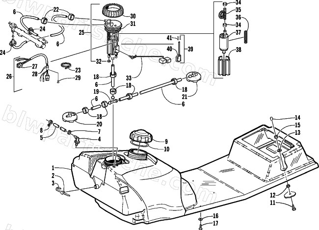 GAS TANK AND FUEL PUMP ASSEMBLIES (esr) diagram