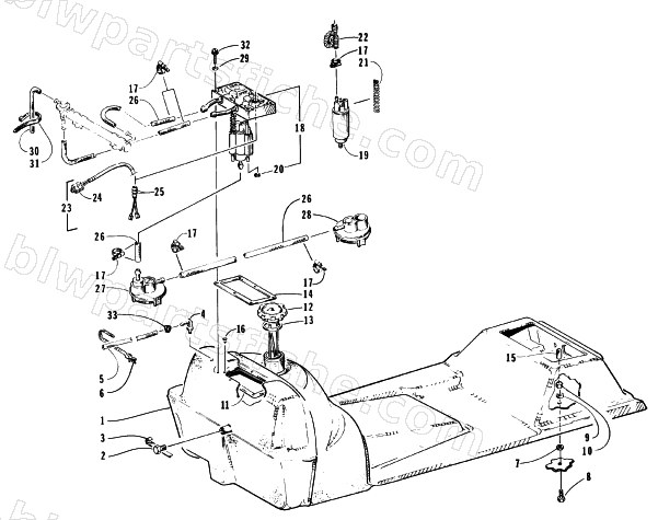 GAS TANK AND FUEL PUMP ASSEMBLIES diagram