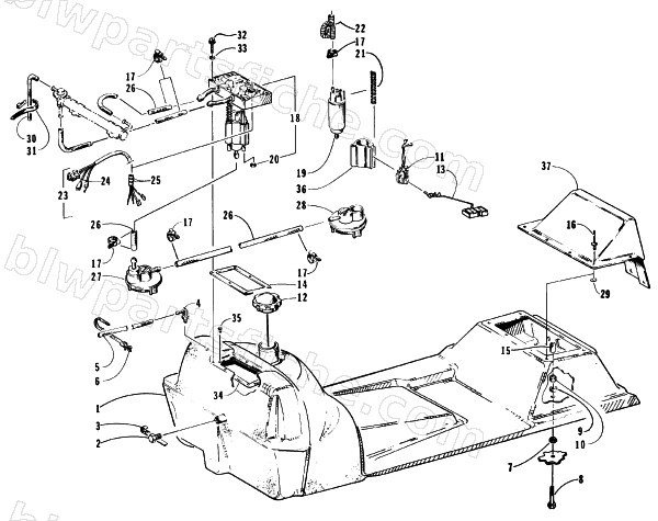 GAS TANK AND FUEL PUMP ASSEMBLY diagram