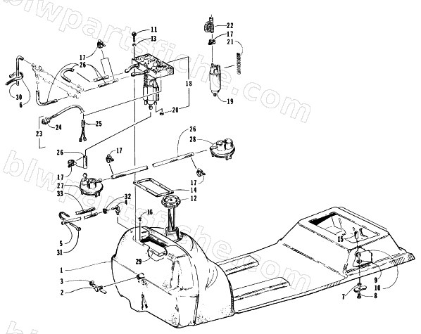GAS TANK AND FUEL PUMP ASSEMBLY diagram