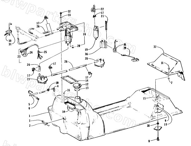 GAS TANK AND FUEL PUMP ASSEMBLY diagram
