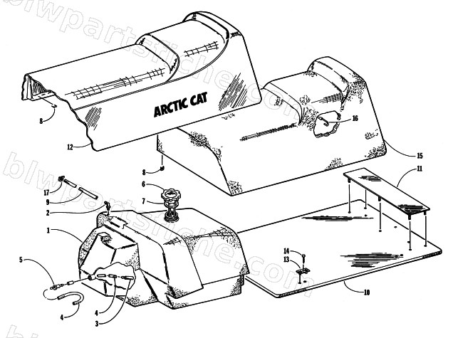 GAS TANK AND SEAT ASSEMBLIES diagram
