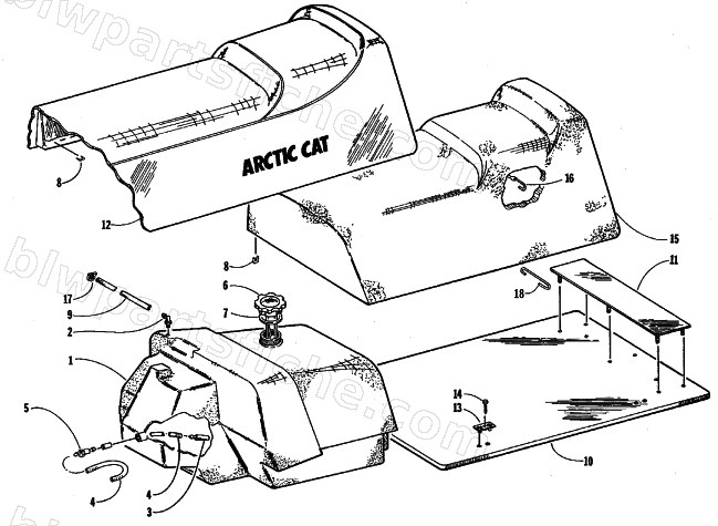GAS TANK AND SEAT ASSEMBLIES diagram