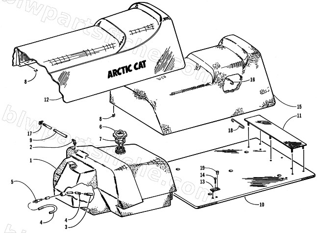 GAS TANK AND SEAT ASSEMBLIES diagram