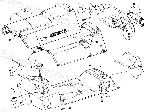 GAS TANK AND SEAT ASSEMBLIES diagram