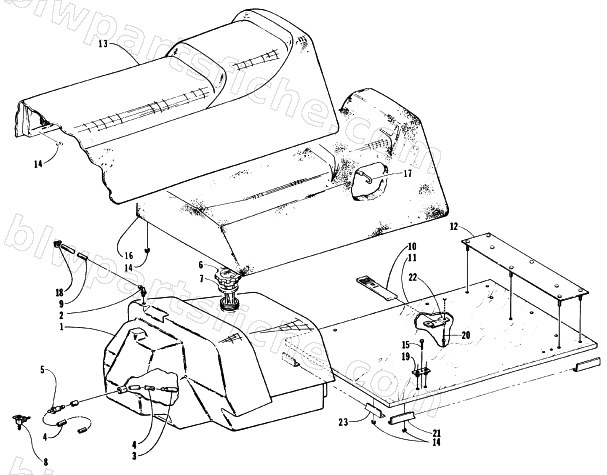 GAS TANK AND SEAT ASSEMBLIES diagram