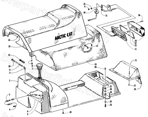 GAS TANK AND SEAT ASSEMBLIES diagram