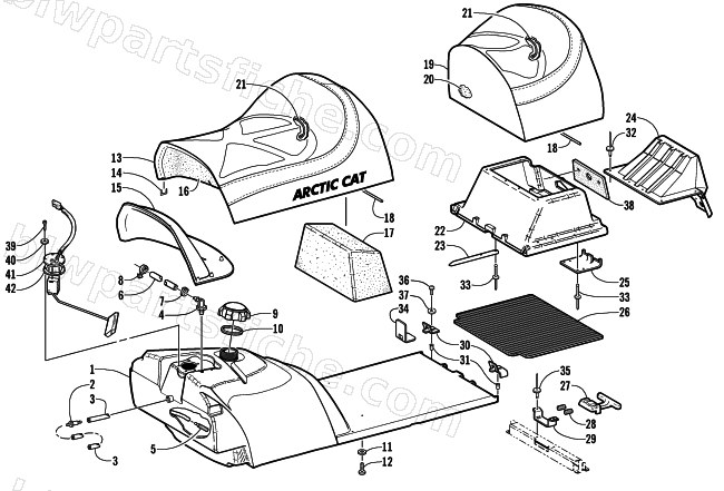 GAS TANK AND SEAT ASSEMBLY diagram