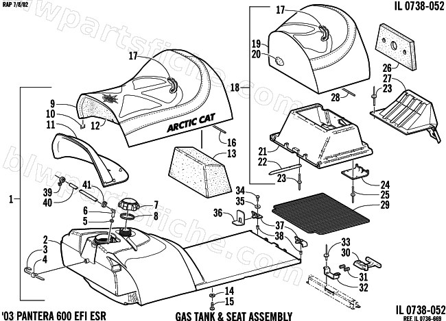 GAS TANK AND SEAT ASSEMBLY diagram