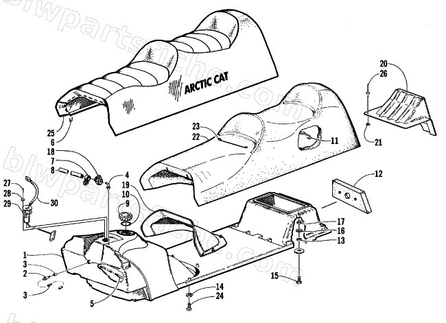 GAS TANK AND SEAT ASSEMBLY diagram