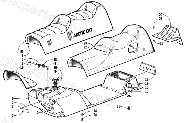GAS TANK AND SEAT ASSEMBLY diagram