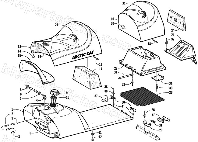 GAS TANK AND SEAT ASSEMBLY diagram