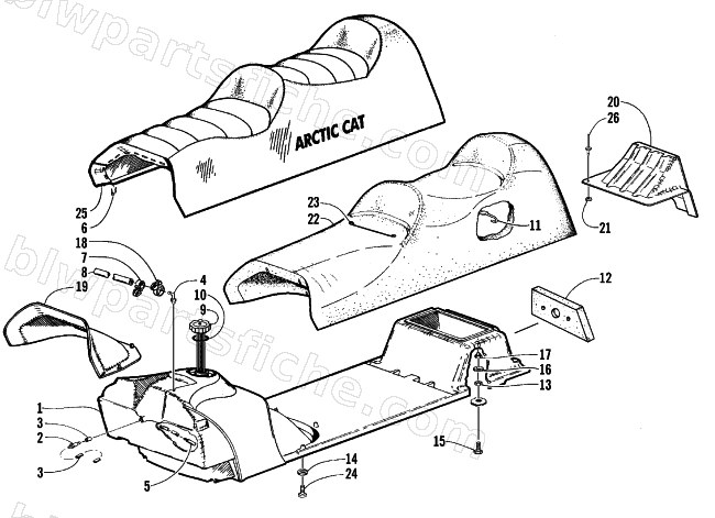 GAS TANK AND SEAT ASSEMBLY diagram