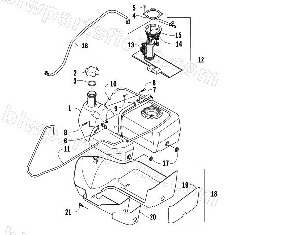 GAS TANK ASSEMBLY diagram