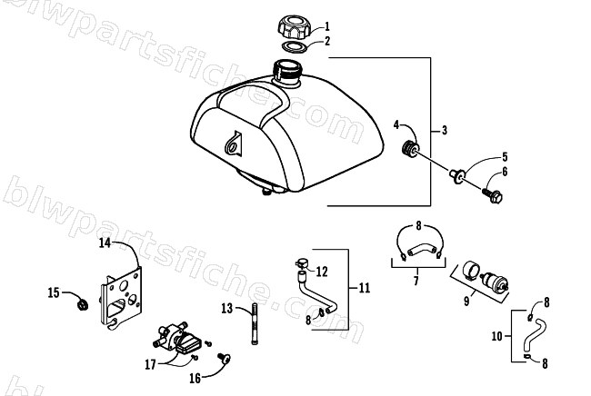 GAS TANK ASSEMBLY diagram