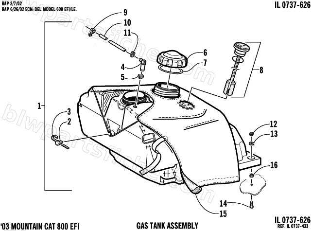 GAS TANK ASSEMBLY diagram