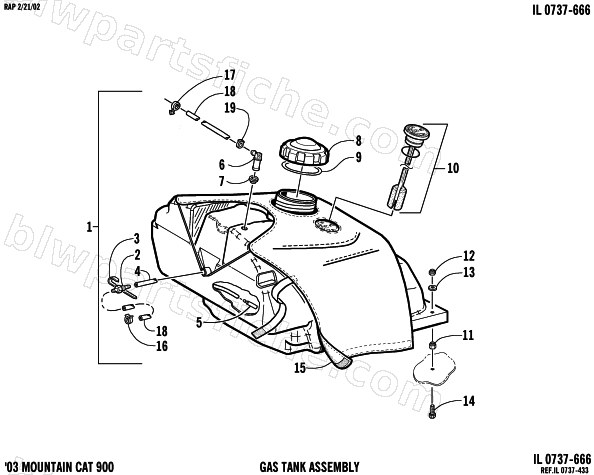 GAS TANK ASSEMBLY diagram