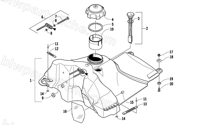GAS TANK ASSEMBLY diagram