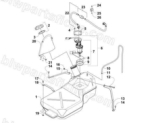 GAS TANK ASSEMBLY UP TO VIN: 302024 diagram