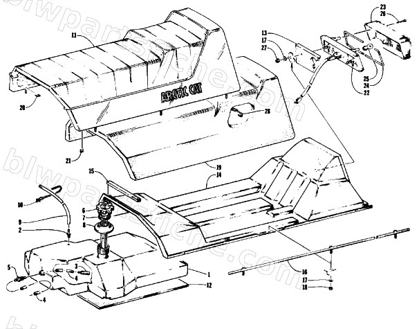 GAS TANK, SEAT, AND TAILLIGHT ASSEMBLIES diagram