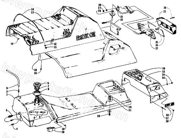 GAS TANK, SEAT, AND TAILLIGHT ASSEMBLIES diagram