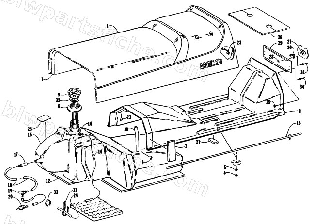 GAS TANK, SEAT AND TAILLIGHT ASSEMBLIES diagram