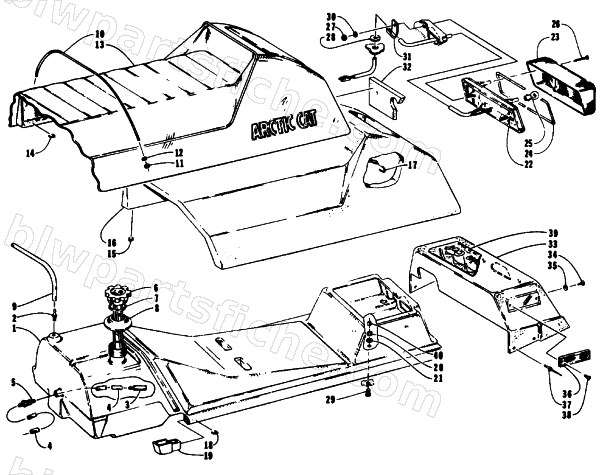 GAS TANK, SEAT, AND TAILLIGHT ASSEMBLIES diagram