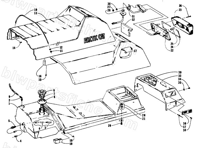 GAS TANK, SEAT, AND TAILLIGHT ASSEMBLIES diagram