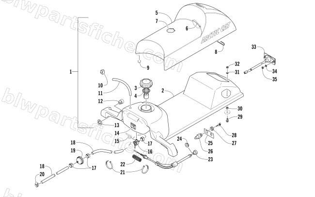 GAS TANK, SEAT, AND TAILLIGHT ASSEMBLY diagram