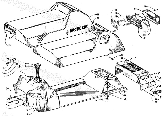 GAS TANK, SEAT, AND TAILLIGHT ASSEMBLY diagram