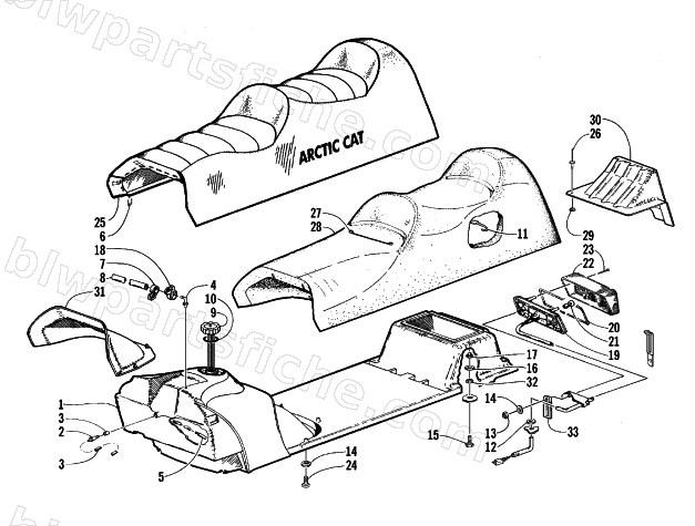 GAS TANK, SEAT AND TAILLIGHT ASSEMBLY diagram