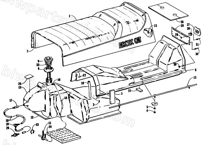 GAS TANK, SEAT, AND TOOLBOX diagram