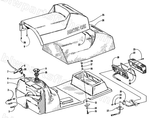 GAS TANK, SEAT, TAILLIGHT ASSEMBLY diagram