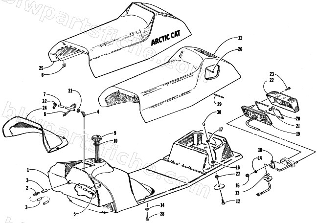 GAS TANK, SEAT,TAILLIGHT ASSEMBLY diagram